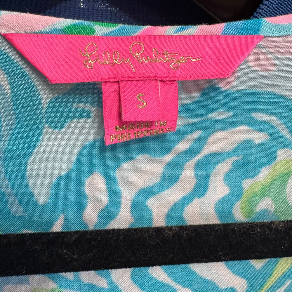 Lilly Pulitzer Azita Tunic Dress in Blue Ibiza Aqua La Vista Beach Vacation Sz S - Picture 8 of 12